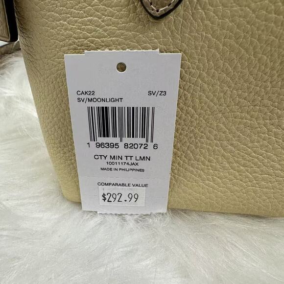 Coach City Mini Tote Bag With Lemon Print In Leather/Moonlight CAK22 NWT Limited - Picture 5 of 7